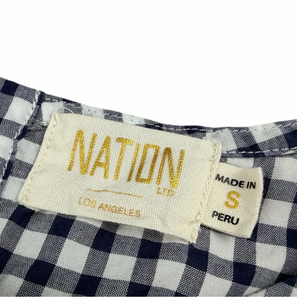 Nation LTD Women’s -Heidi Girly Elastic Crop In Blue & White Gingham Size Small - Picture 5 of 8